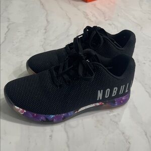 NOBULL Women's Black and Purple Floral Athletic Shoes